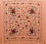Handmade Manila Embroidered Shawl. Natural Silk. Ref.1011196CRLCOL 413.220€ #500351011196CRLCOL